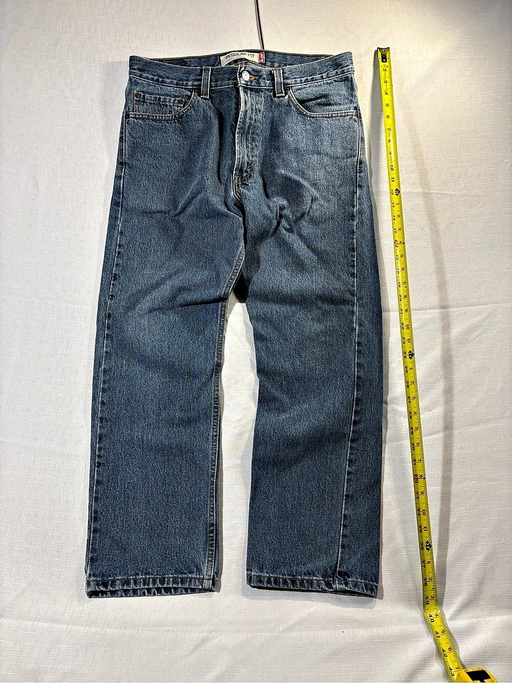 Levi's 505 Regular Fit Straight Leg Jeans Regular Fit Jeans Waist 34 Blue